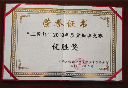 乐鱼在-乐鱼在线(中国)
喜获全区“工匠杯”2018年质量知识竞赛佳绩