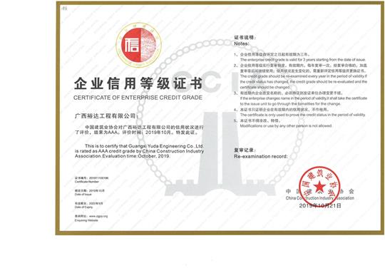 乐鱼在-乐鱼在线(中国)信用等级证书